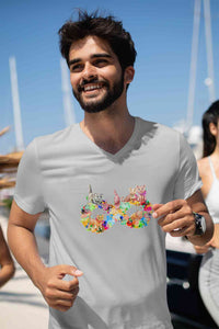 Stepevoli Clothing - V Neck T-Shirt (Men) - Infinity Cat Love (5 Colours)