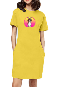 T-shirt Dress With Pockets - Lil Miss Beagle (6 Colours)