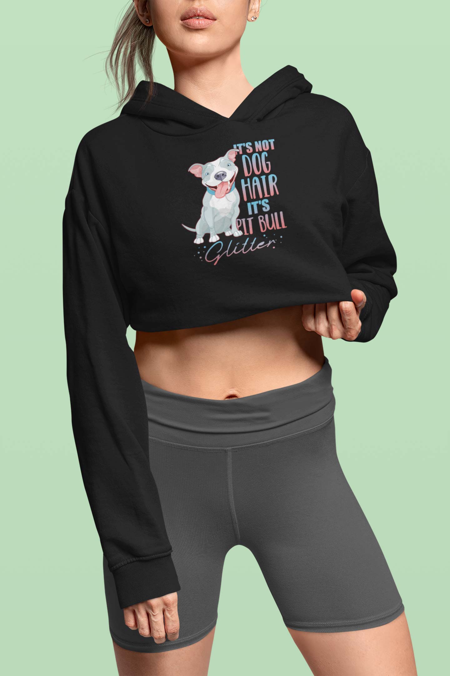 Stepevoli Clothing - Crop Hoodie (Women) - Pitbull Glitter (6 Colours)