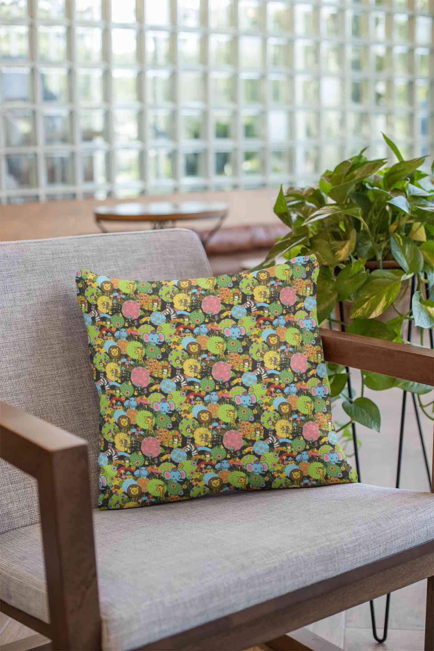 Stepevoli Cushion Covers - Retro Jungle Party Cushion Cover
