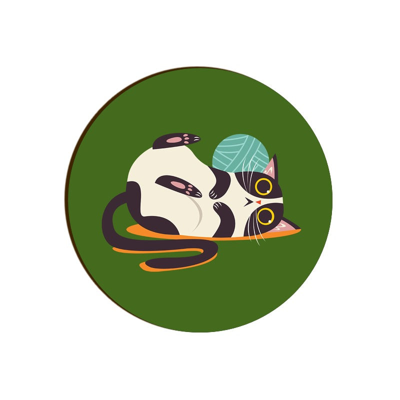 Stepevoli Coasters - Clawful Nap Round Coaster