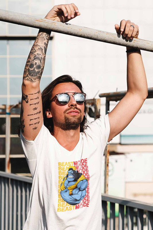 V Neck T-Shirt (Men) - Beast Mode (5 Colours)