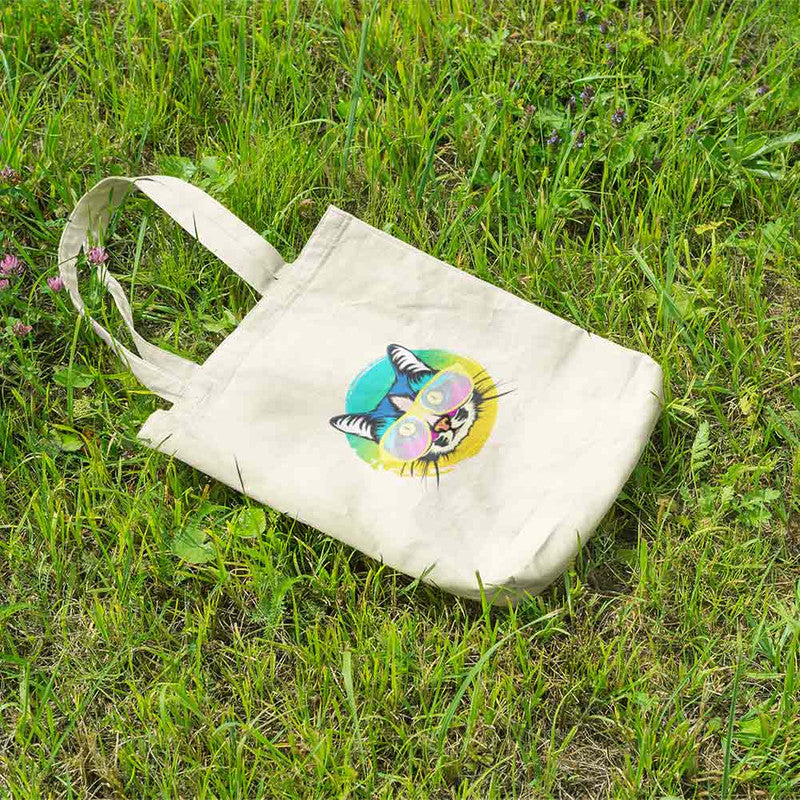 Stepevoli Tote Bags - Cat With Glasses Tote Bag