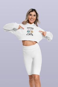 Stepevoli Clothing - Crop Hoodie (Women) - Feline Happy (3 Colours)