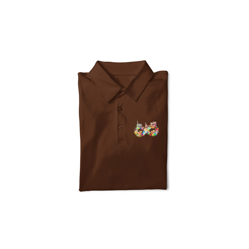 Stepevoli Clothing - Polo Neck T-Shirt (Men) - Infinity Cat Love (11 Colours)