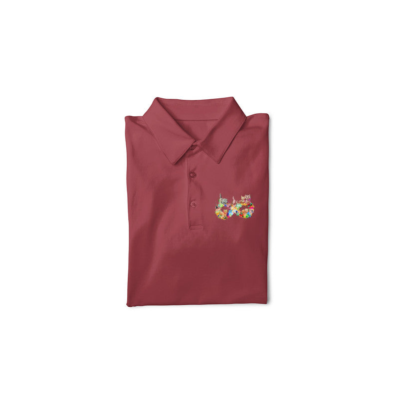 Stepevoli Clothing - Polo Neck T-Shirt (Men) - Infinity Cat Love (11 Colours)