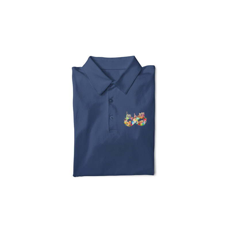 Stepevoli Clothing - Polo Neck T-Shirt (Men) - Infinity Cat Love (11 Colours)