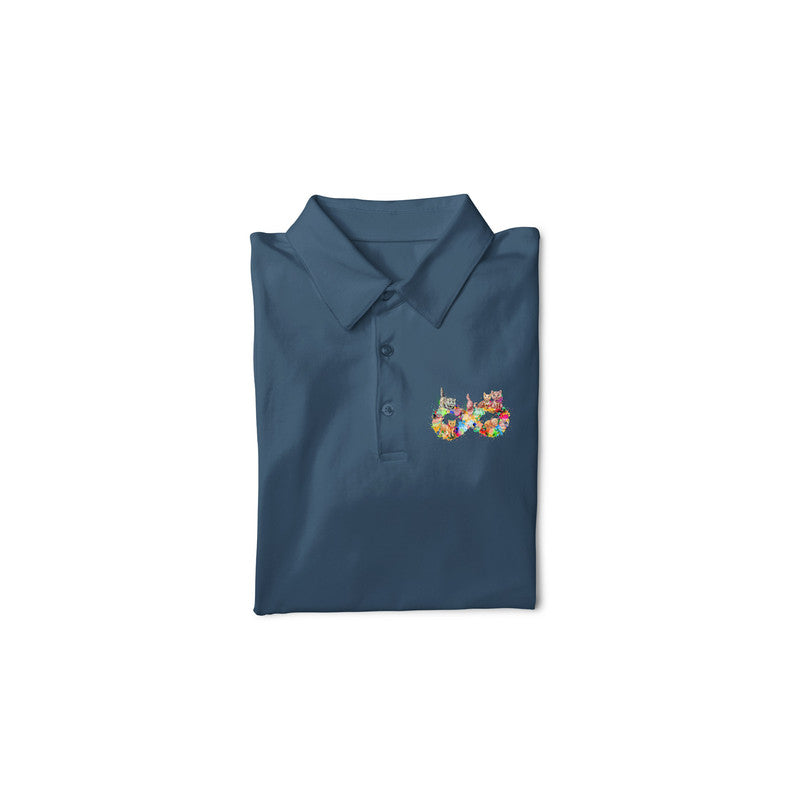 Stepevoli Clothing - Polo Neck T-Shirt (Men) - Infinity Cat Love (11 Colours)