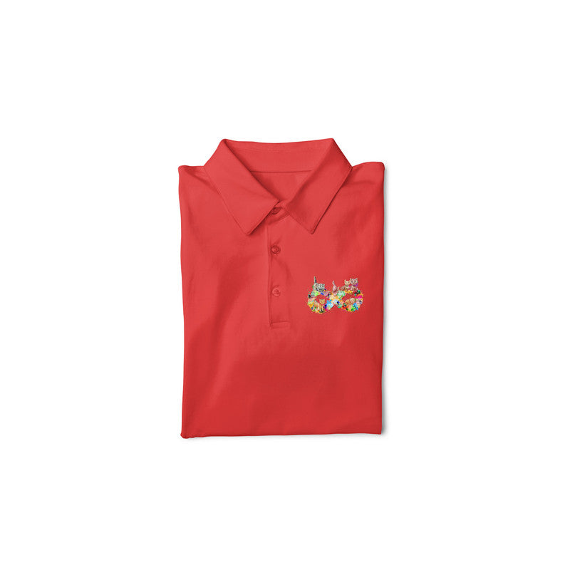 Stepevoli Clothing - Polo Neck T-Shirt (Men) - Infinity Cat Love (11 Colours)
