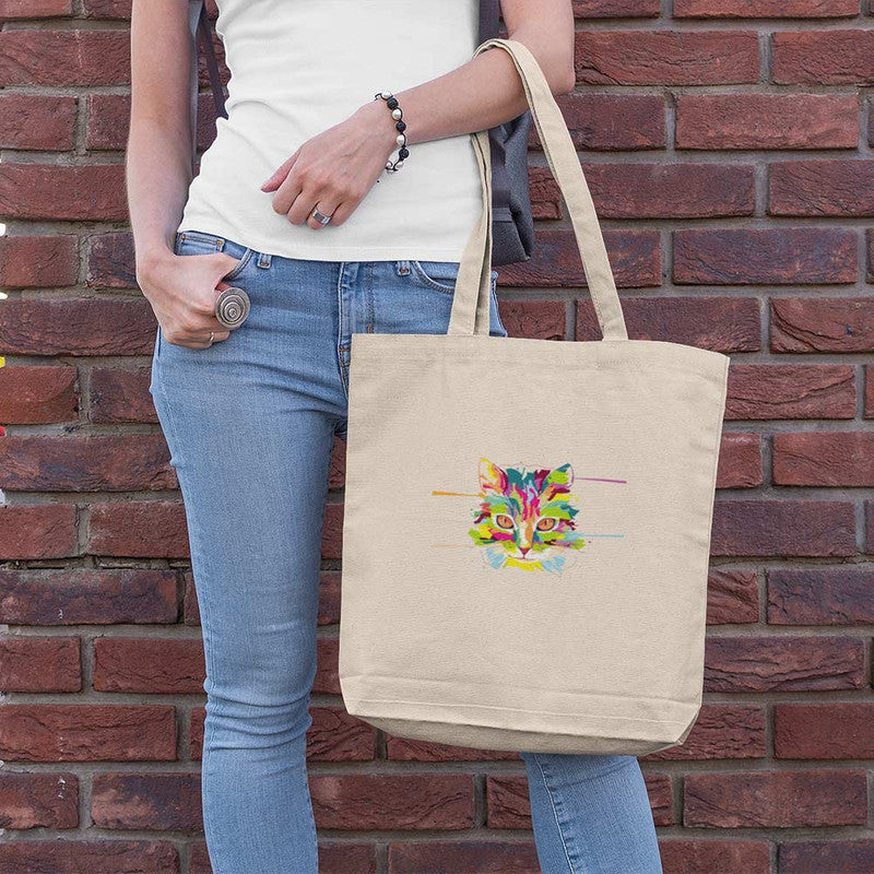 Stepevoli Tote Bags - Laser Sharp Cat Tote Bag