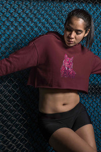 Stepevoli Clothing - Crop Hoodie (Women) - Roar Of The Fuchsia Lion (6 Colours)