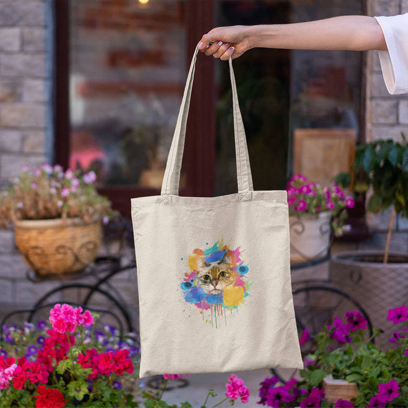 Stepevoli Tote Bags - Splishy Splishy Cat Tote Bag