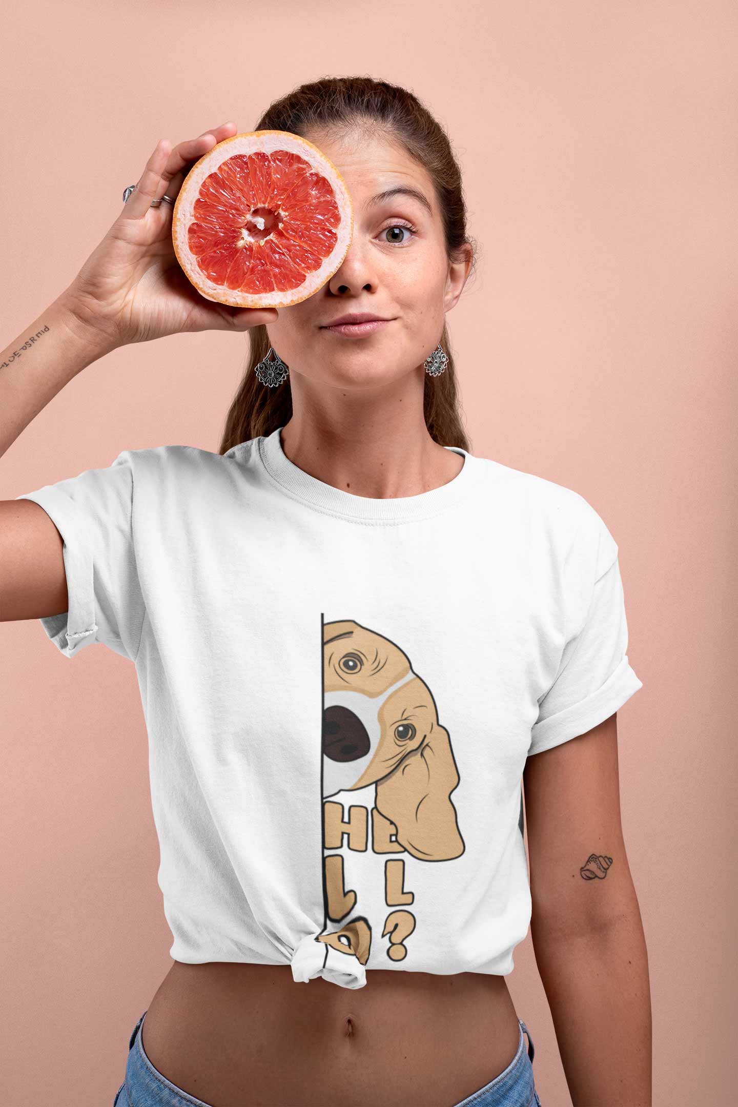 Stepevoli Clothing - Crop Top (Women) - Basset Hound Hello (12 Colours)