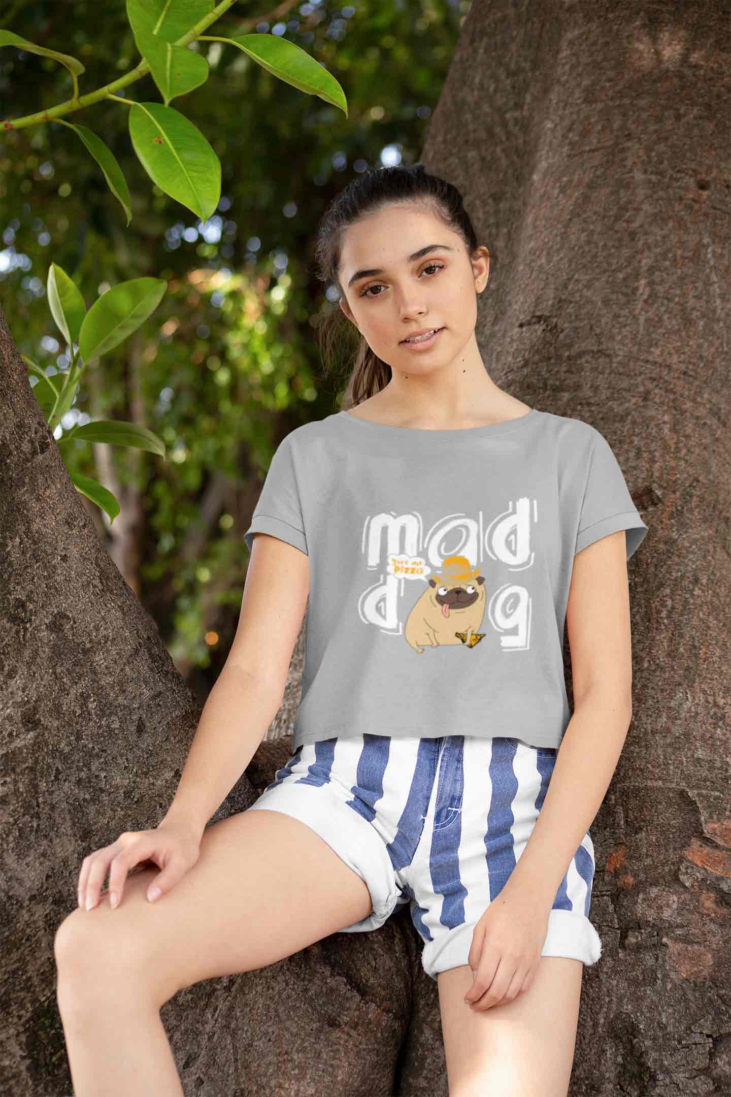 Stepevoli Clothing - Crop Top (Women) - Pizza Pug (10 Colours)