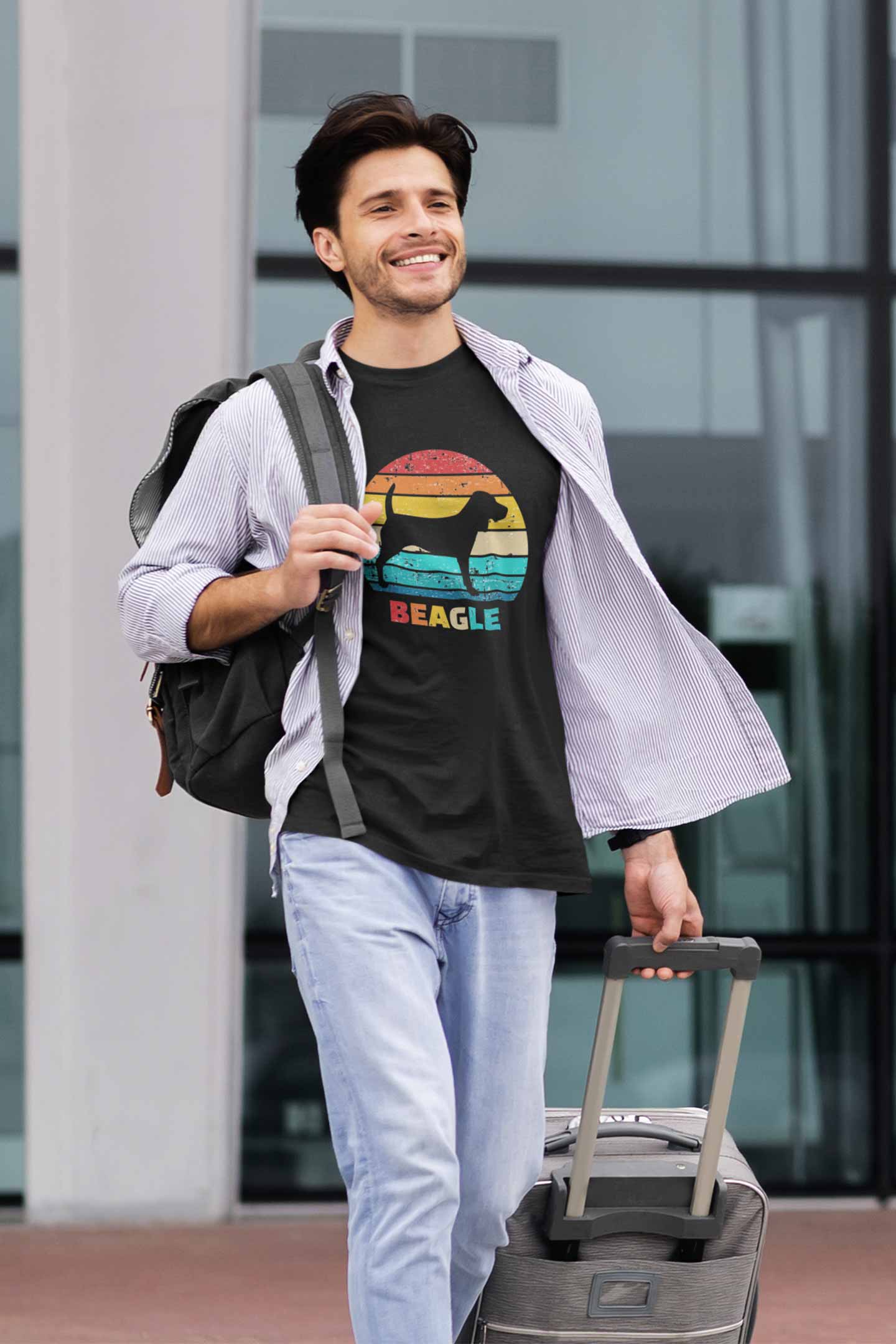 Stepevoli Clothing - Round Neck T-Shirt (Men) - Beagle Sunset (6 Colours)