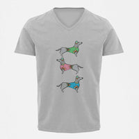 Stepevoli Clothing - V Neck T-Shirt (Men) - Three Dachshunds (5 Colours)