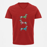 Stepevoli Clothing - V Neck T-Shirt (Men) - Three Dachshunds (5 Colours)