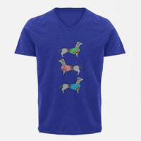 Stepevoli Clothing - V Neck T-Shirt (Men) - Three Dachshunds (5 Colours)