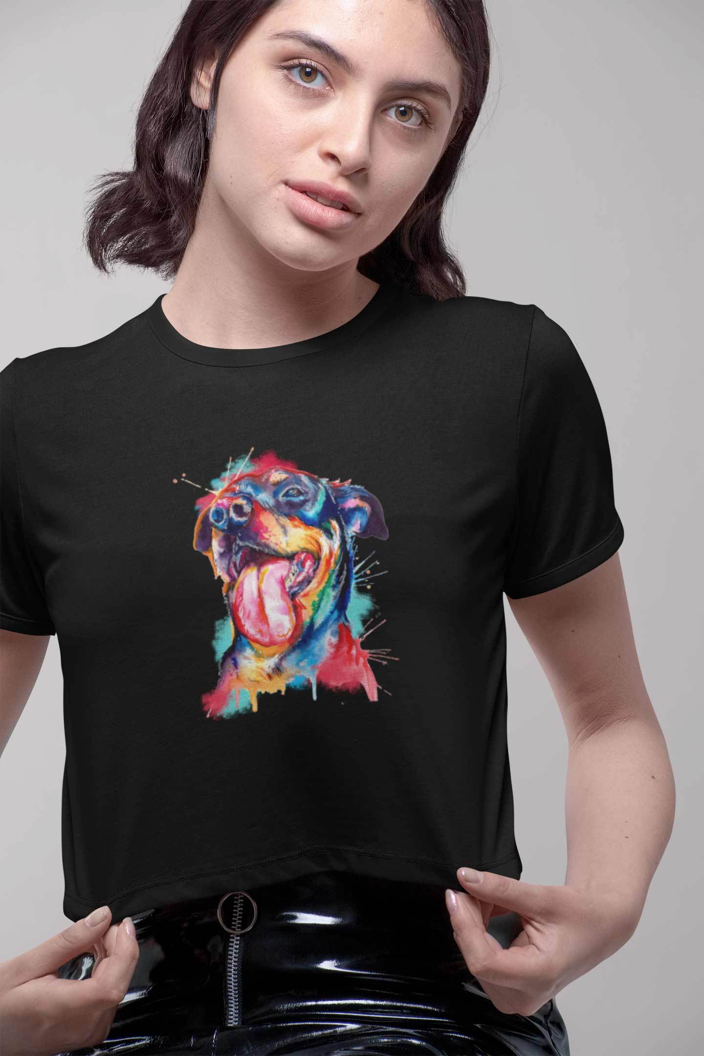 Stepevoli Clothing - Crop Top (Women) - Pawfectly Bright Hound (12 Colours)