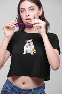 Stepevoli Clothing - Crop Top (Women) - Wringkly Sprinkly Bulldog (12 Colours)