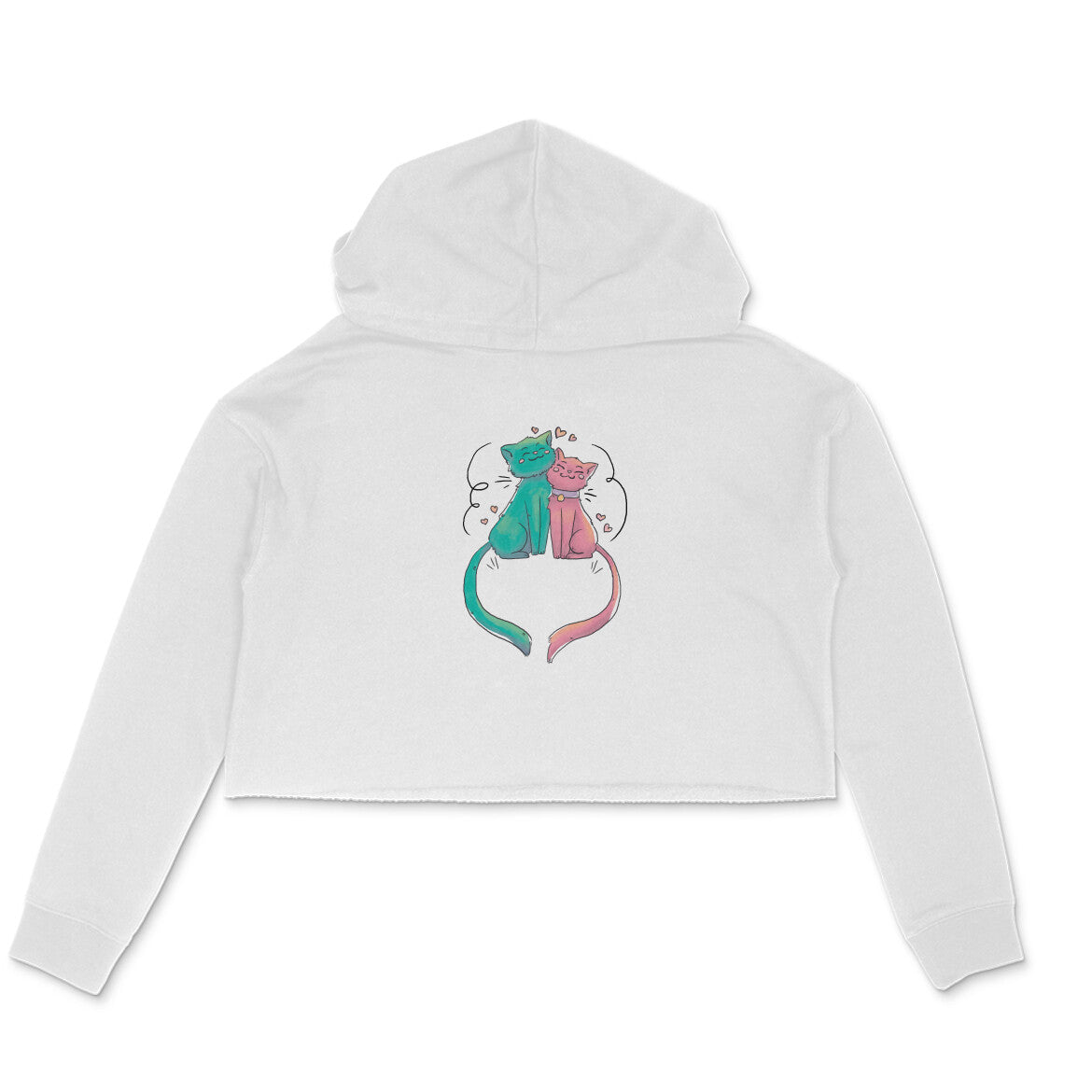 Stepevoli Clothing - Crop Hoodie (Women) - Cats In Love (6 Colours)