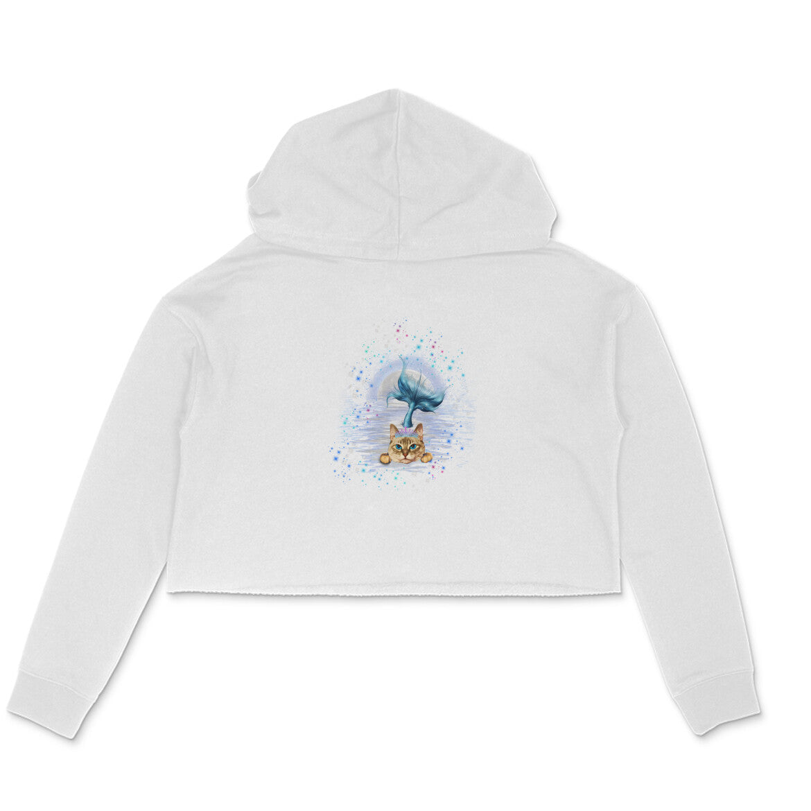 Stepevoli Clothing - Crop Hoodie (Women) - Little Meowmaid Cat (6 Colours)