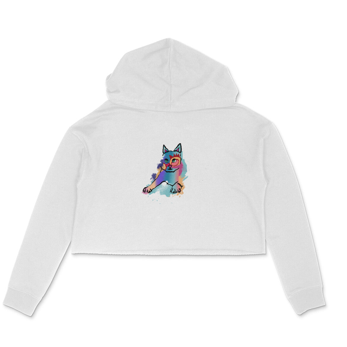 Stepevoli Clothing - Crop Hoodie (Women) - Russian Blue Sparkle Cat (6 Colours)