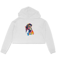 Stepevoli Clothing - Crop Hoodie (Women) - Tilted Head Rainbow Dog (6 Colours)