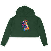 Stepevoli Clothing - Crop Hoodie (Women) - Tilted Head Rainbow Dog (6 Colours)