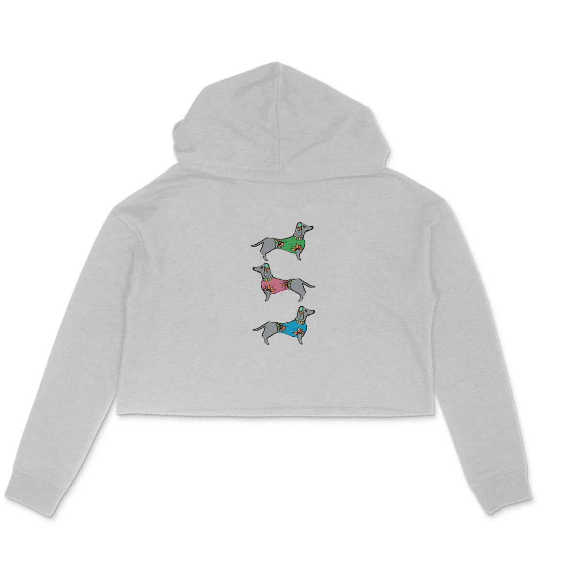 Stepevoli Clothing - Crop Hoodie (Women) - Three Daschunds (6 Colours)