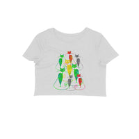 Stepevoli Clothing - Crop Top (Women) - Sassy Kitties (12 Colours)