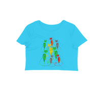 Stepevoli Clothing - Crop Top (Women) - Sassy Kitties (12 Colours)