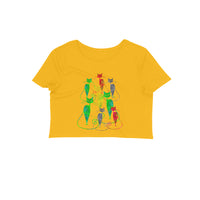 Stepevoli Clothing - Crop Top (Women) - Sassy Kitties (12 Colours)
