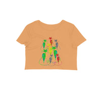 Stepevoli Clothing - Crop Top (Women) - Sassy Kitties (12 Colours)