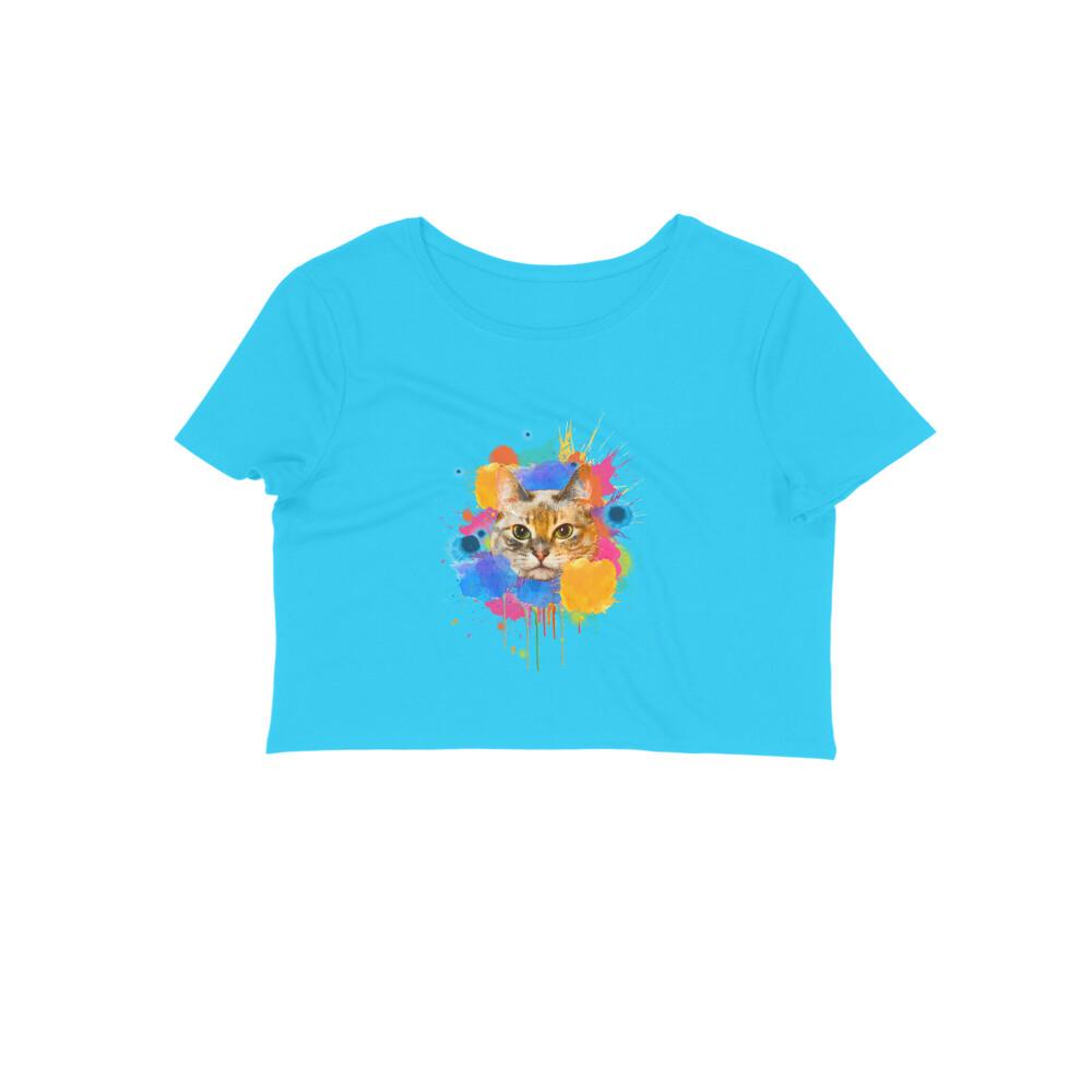Stepevoli Clothing - Crop Top (Women) - Splishy Splashy Cat (12 Colours)