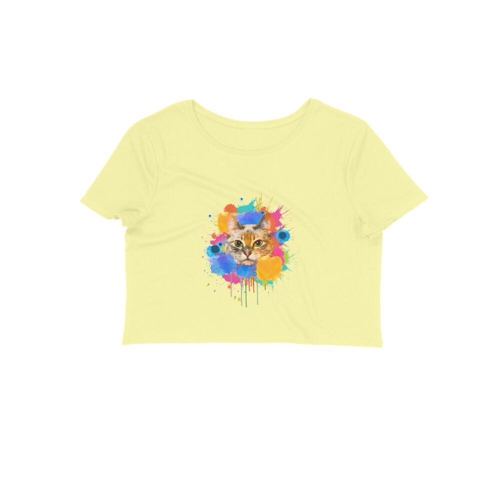Stepevoli Clothing - Crop Top (Women) - Splishy Splashy Cat (12 Colours)