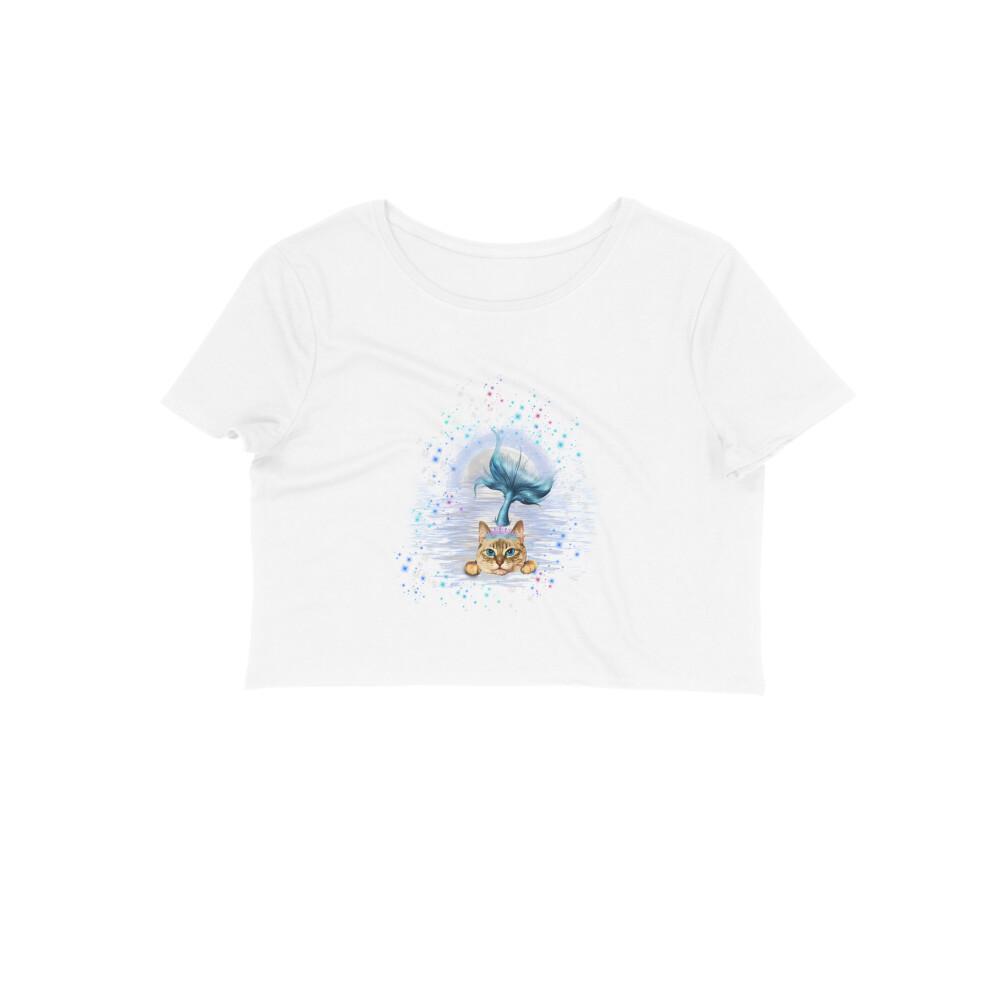 Stepevoli Clothing - Crop Top (Women) - Little Meowmaid Cat (12 Colours)