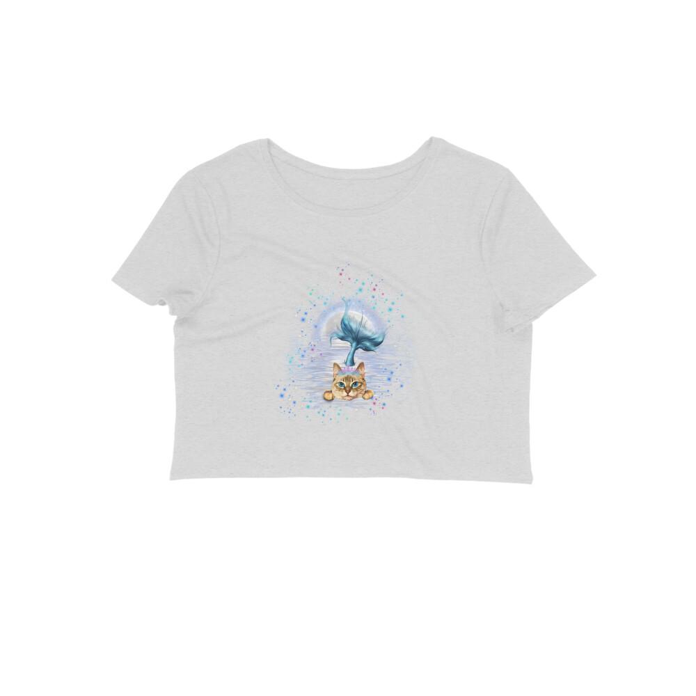 Stepevoli Clothing - Crop Top (Women) - Little Meowmaid Cat (12 Colours)