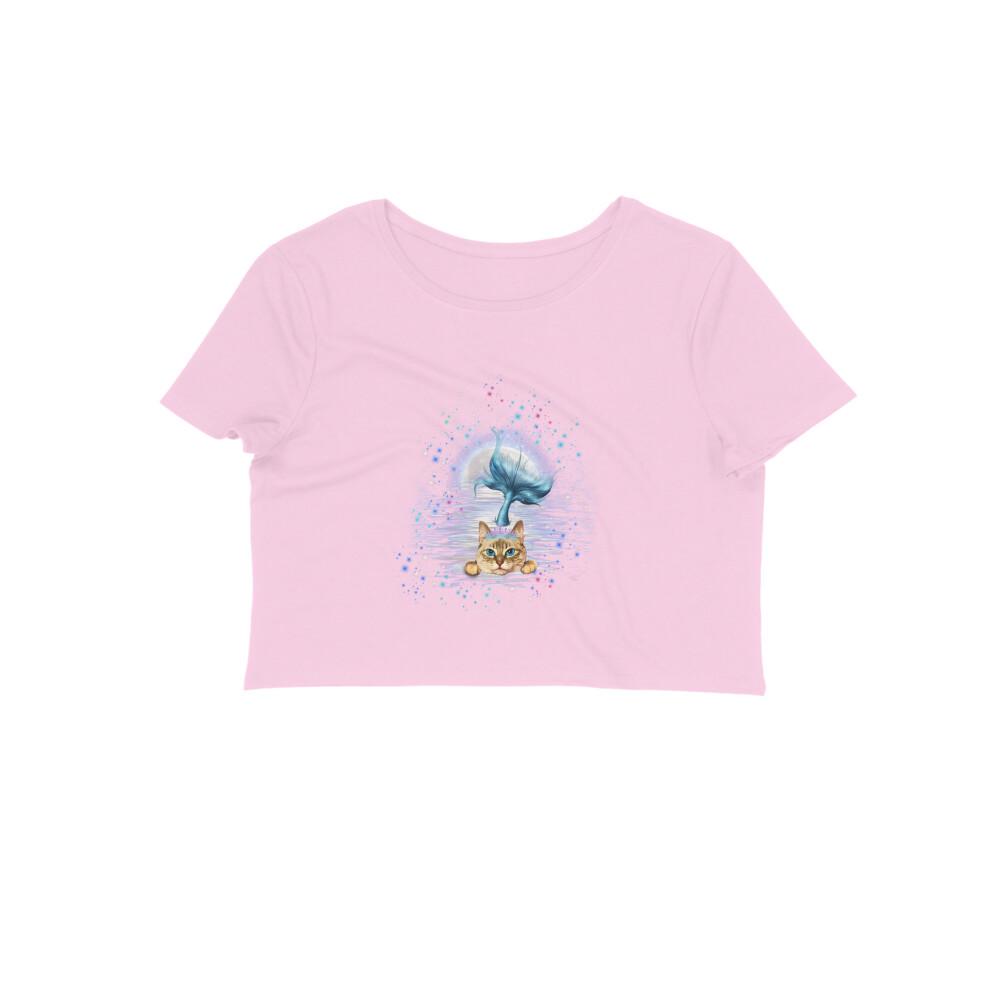 Stepevoli Clothing - Crop Top (Women) - Little Meowmaid Cat (12 Colours)