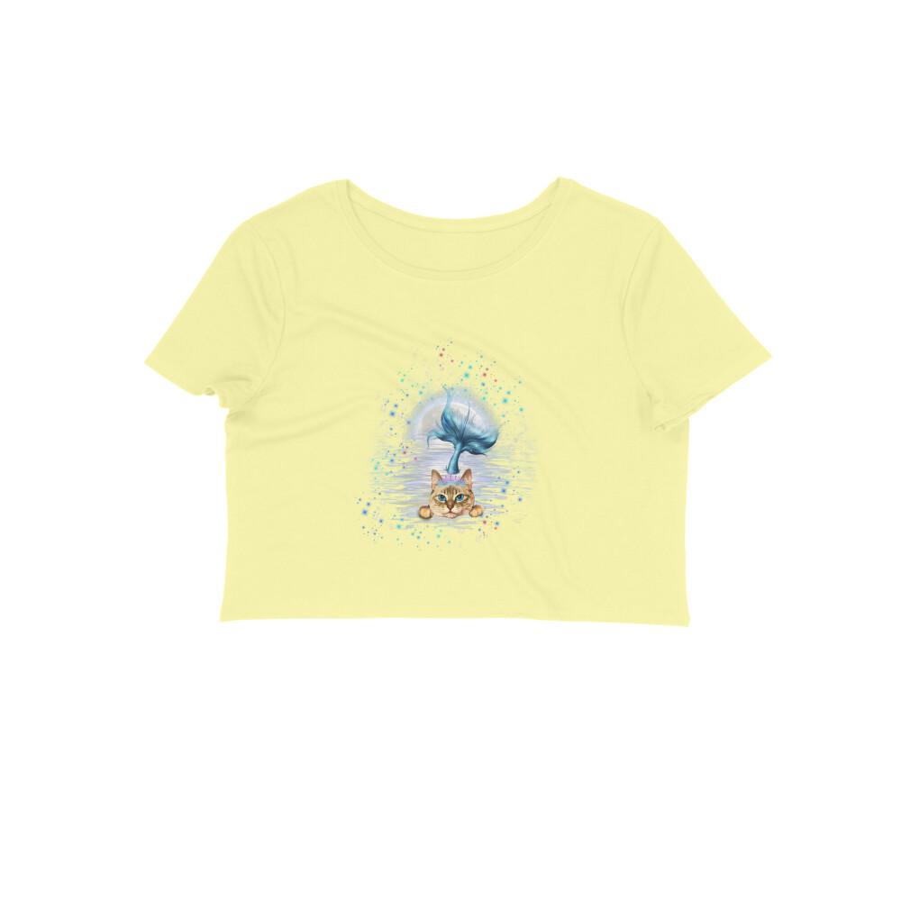Stepevoli Clothing - Crop Top (Women) - Little Meowmaid Cat (12 Colours)