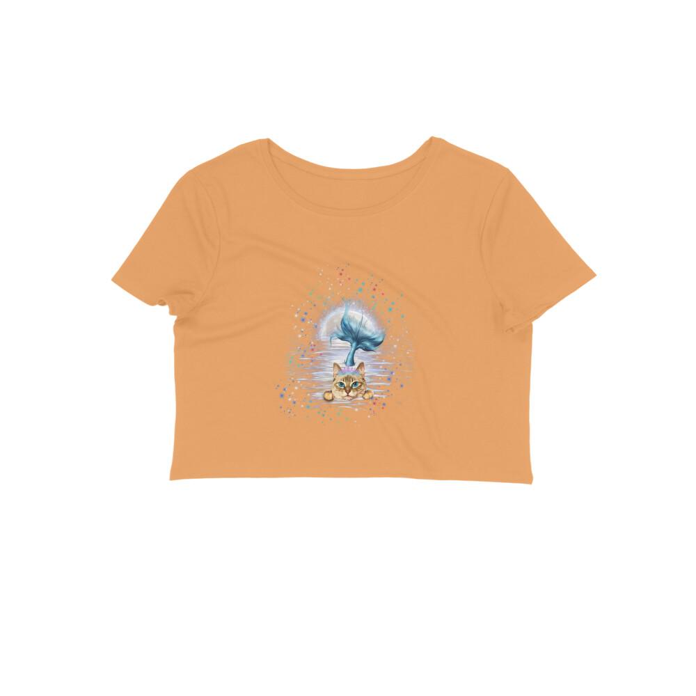 Stepevoli Clothing - Crop Top (Women) - Little Meowmaid Cat (12 Colours)