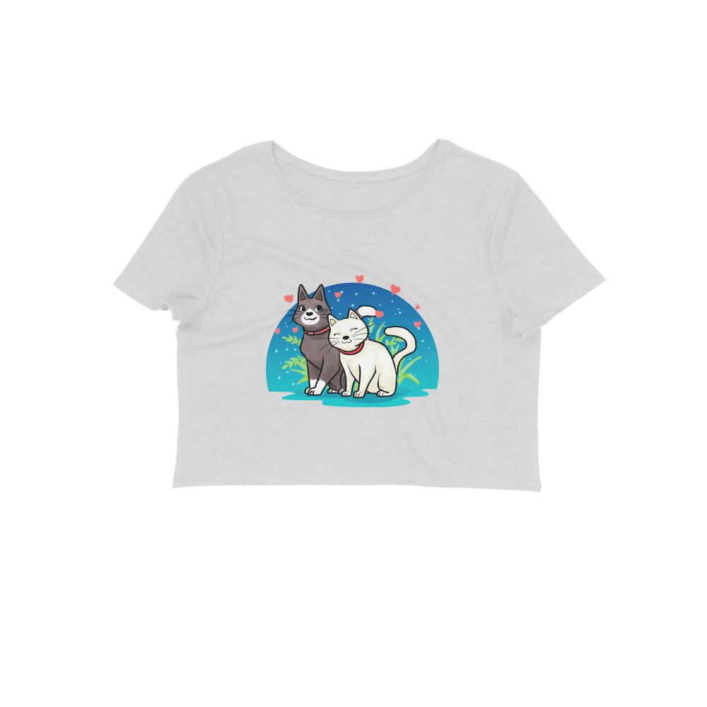 Stepevoli Clothing - Crop Top (Women) - Pawsitively Adorable Cats (12 Colours)
