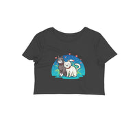 Stepevoli Clothing - Crop Top (Women) - Pawsitively Adorable Cats (12 Colours)
