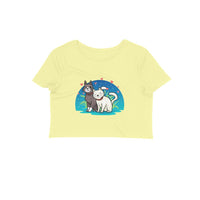 Stepevoli Clothing - Crop Top (Women) - Pawsitively Adorable Cats (12 Colours)