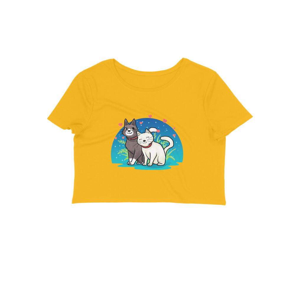 Stepevoli Clothing - Crop Top (Women) - Pawsitively Adorable Cats (12 Colours)