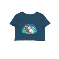 Stepevoli Clothing - Crop Top (Women) - Pawsitively Adorable Cats (12 Colours)