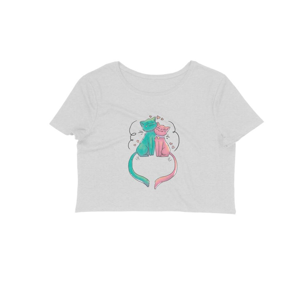 Stepevoli Clothing - Crop Top (Women) - Cats In Love (12 Colours)