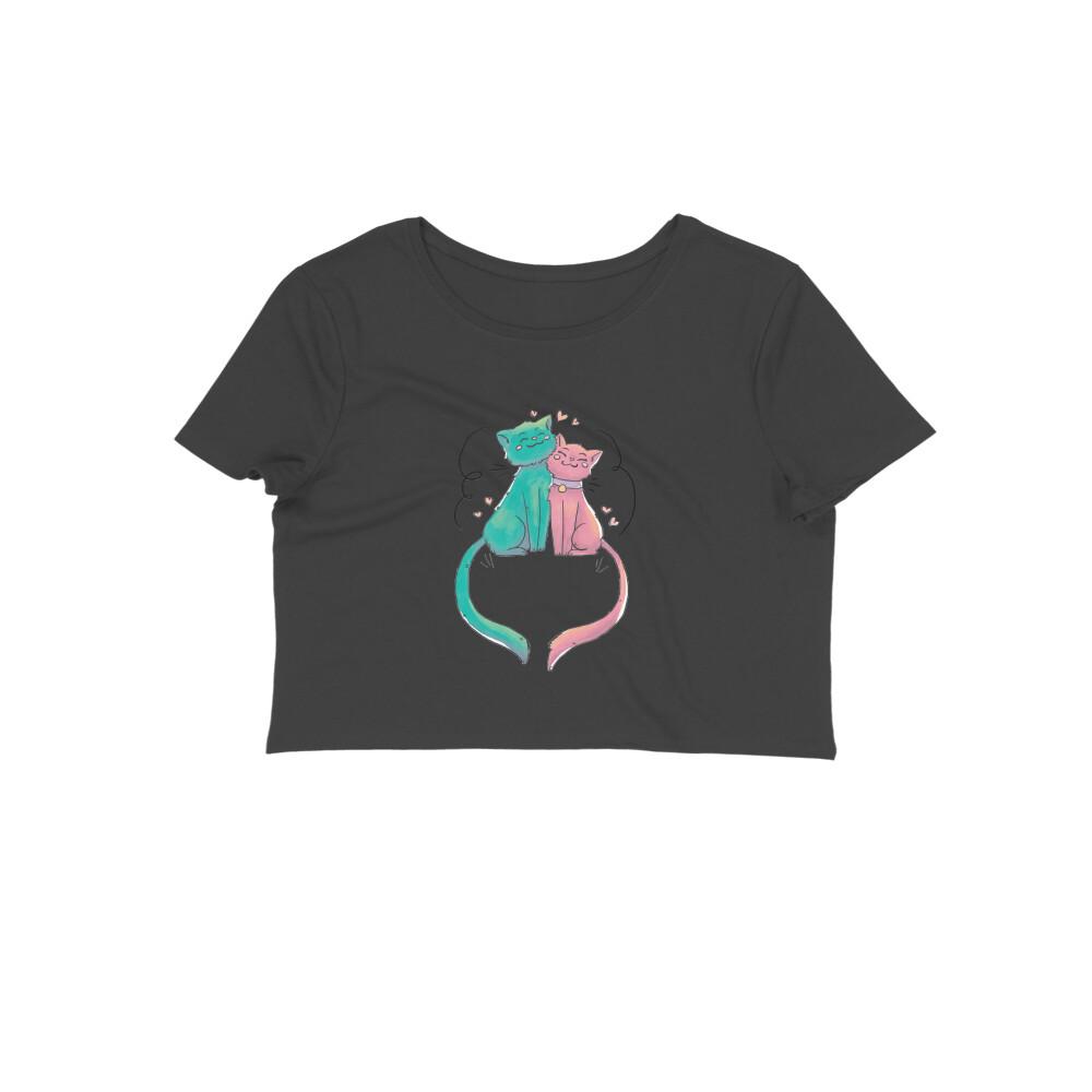 Stepevoli Clothing - Crop Top (Women) - Cats In Love (12 Colours)