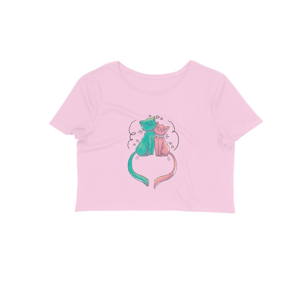 Stepevoli Clothing - Crop Top (Women) - Cats In Love (12 Colours)