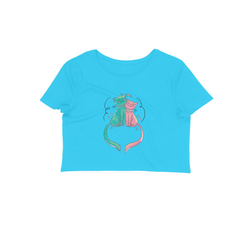 Stepevoli Clothing - Crop Top (Women) - Cats In Love (12 Colours)